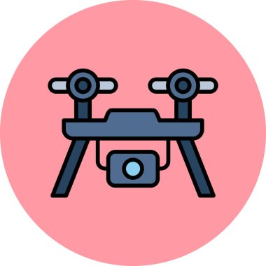 Drone simgesi, vektör illüstrasyonu basit tasarım