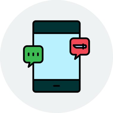 Akıllı telefon tehdit simgesi, vektör illüstrasyonu basit tasarım