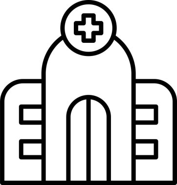 Hastane. Web simgesi basit illüstrasyon 