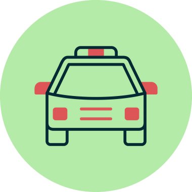 Polis arabası. Web simgesi basit illüstrasyon