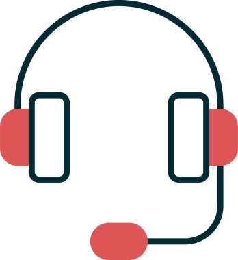 Müşteri hizmetleri, kulaklık ikonu. vektör illüstrasyonu 