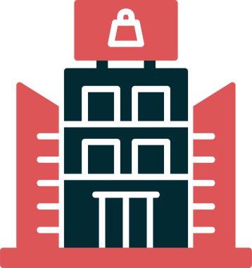 Alışveriş merkezi simgesinin temel doğrusal resmi 