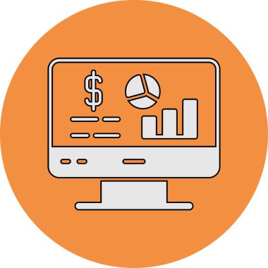 Veri Analizi işi ve finans ikonu vektör illüstrasyonuName