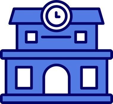 Tren İstasyonu simgesi, vektör illüstrasyonu basit tasarım