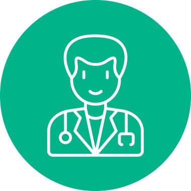 Erkek doktor simgesi, vektör illüstrasyonu 