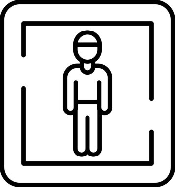 Erkek Tuvaleti İmza Simgesi Vektör İllüstrasyonu 