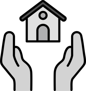 Gayrimenkul. Web simgesi basit illüstrasyon