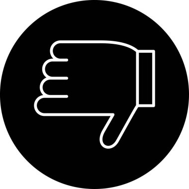 Hoşlanmamak, başparmak simgesi, vektör illüstrasyonu