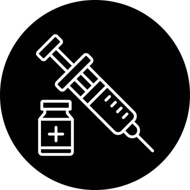 Aşı simgesi tasarımının vektör çizimi