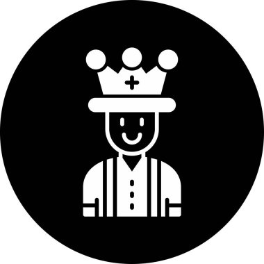 Kral Avatar simgesi, vektör illüstrasyonu