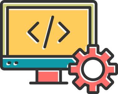 Web geliştirme simgesi, vektör illüstrasyonu basit tasarım