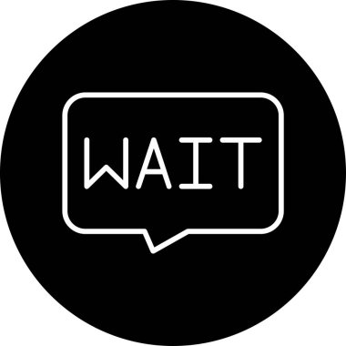 Konuşma baloncuğu vektör resimlemesinde bekle 