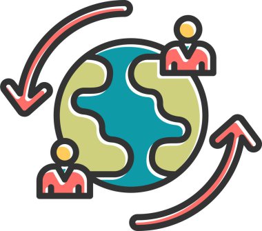 Göç. Web simgesi basit illüstrasyon 