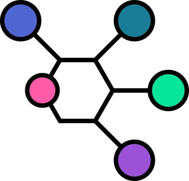 Molekül web simgesi vektör illüstrasyonu