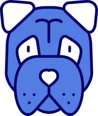 Hayvan Bullmastiff köpek simgesi vektör çizimi