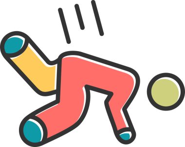 Düşen simge. İnce çizgi tasarımı. vektör illüstrasyonu.