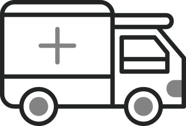 ambulans düz simgesi, vektör illüstrasyonu