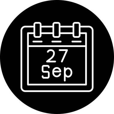 Eylül takvim simgesi. vektör illüstrasyonu