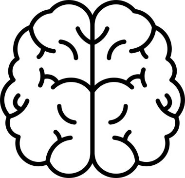 Beyin. Web simgesi basit illüstrasyon 