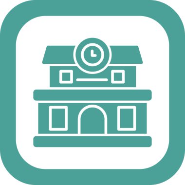 Tren İstasyonu simgesi, vektör illüstrasyonu basit tasarım