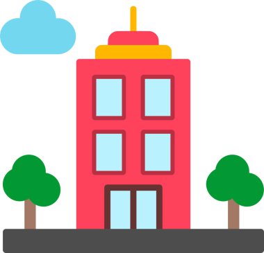 Gökdelen. Web simgesi basit illüstrasyon