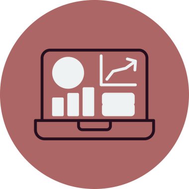 Kârlı bar tablosu vektör simgesi. 