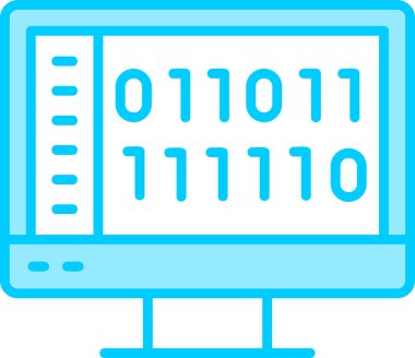 İkili Kod, Web simgesi basit illüstrasyon