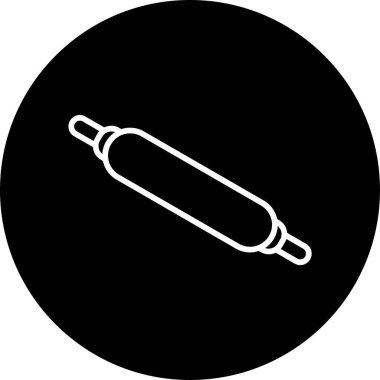 Rolling pin web simgesi, basit vektör illüstrasyonu