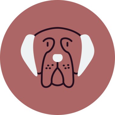 Mastiff köpek başı ikon vektör illüstrasyonu 