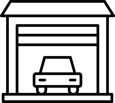 Garaj. Web simgesi basit illüstrasyon