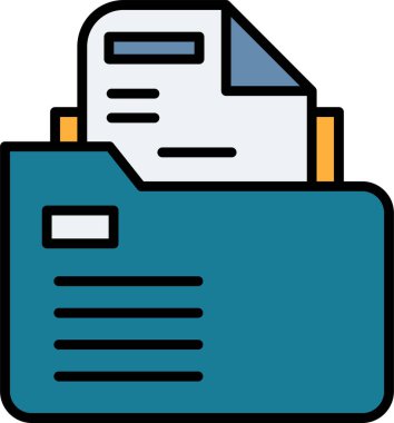 Minimalist bir dizaynda bir belge simgesinin vektör illüstrasyonu.