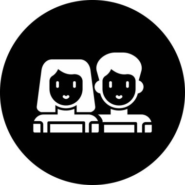 çift kişi aile simgesi vektör illüstrasyonu 