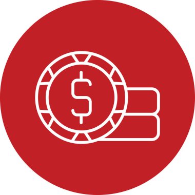 Bozuk para simgesi, vektör illüstrasyonu basit tasarım