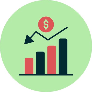 Değerlendirme işi grafiği düz vektör simgesi 