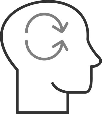 Beyin Bilinci simgesi, vektör illüstrasyonu  