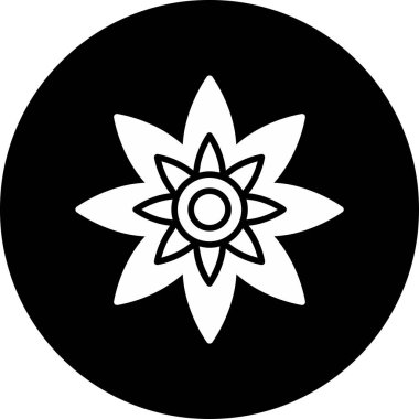 Nilüfer çiçeği ikonu vektör illüstrasyonu