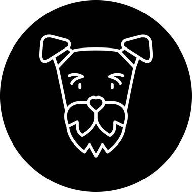 Airedale Terrier web simgesi, basit vektör illüstrasyonu