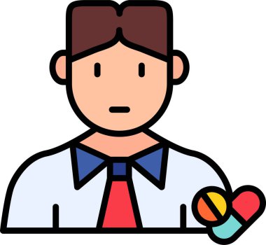 Eczacı. Web simgesi basit illüstrasyon