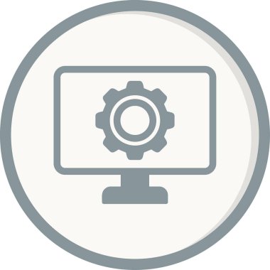 düz ayar simgesi, vektör illüstrasyonu