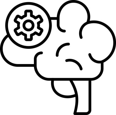 beyin ikonu vektör çizimi tasarımı