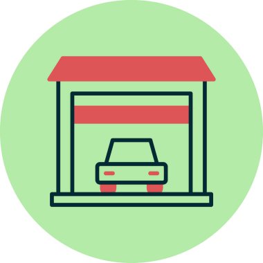 Garaj. Web simgesi basit illüstrasyon