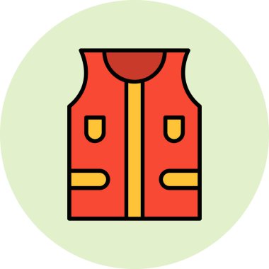 Can yeleği ikonu. Ceket vektör simgelerinin basit çizimi 