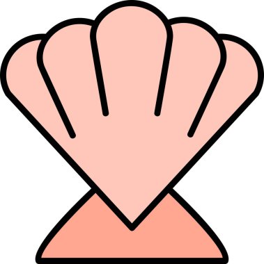 Kabuk düz simgesi, vektör illüstrasyonu