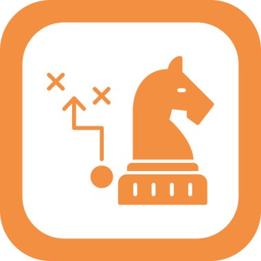 Satranç taşı simgesi, Strateji sembolü, vektör illüstrasyonu