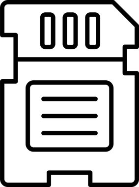 hafıza kartı simgesi vektör çizimi tasarımı