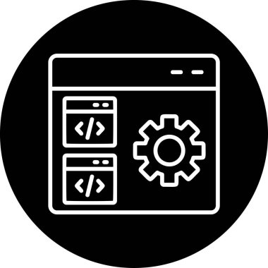 Web simgesi kodlama, illüstrasyon vektör 