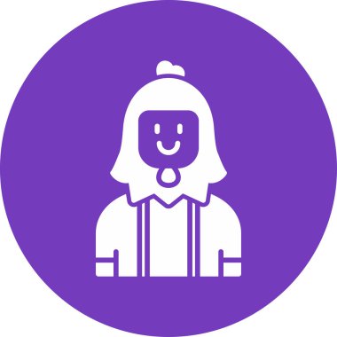 Korkak tavuk. Web simgesi basit illüstrasyon