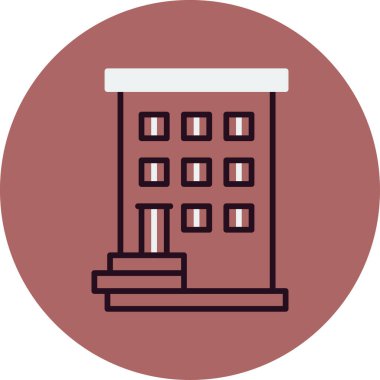 Şehir binası simgesi, vektör illüstrasyonu basit tasarım