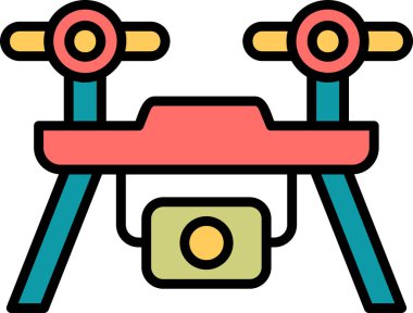 Drone simgesi, vektör illüstrasyonu basit tasarım