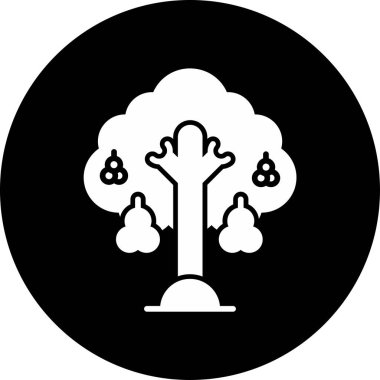 Rowan ağaç simgesi, vektör çizimi 